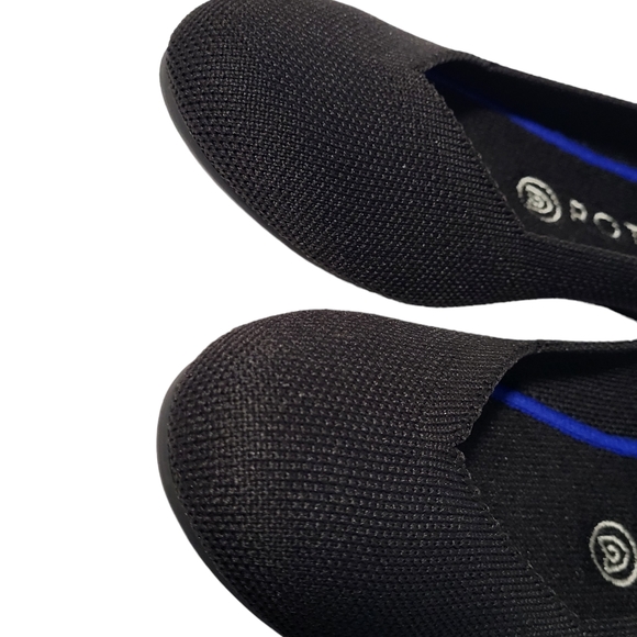 Rothy's The Flat Black Round Toe White Halo Slip on Shoes Retired Size 7.5 - Picture 12 of 12